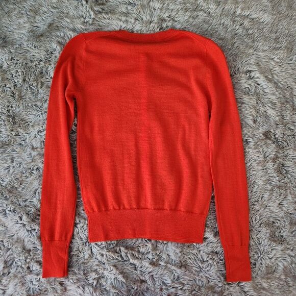 J. Crew Long Sleeve Button Down Cardigan Sweater Orange with Gold Buttons XXXS - Picture 4 of 10